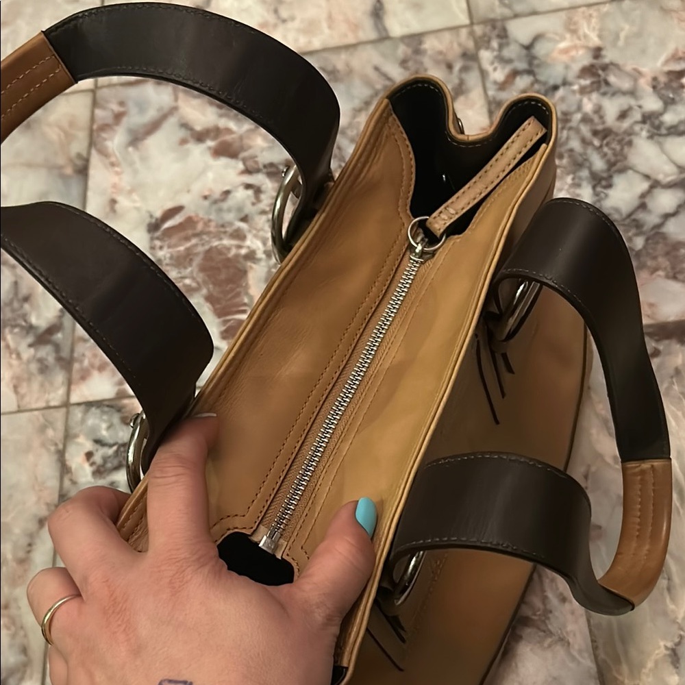 Coach Tan Leather Tote Bag - Picture 10 of 13